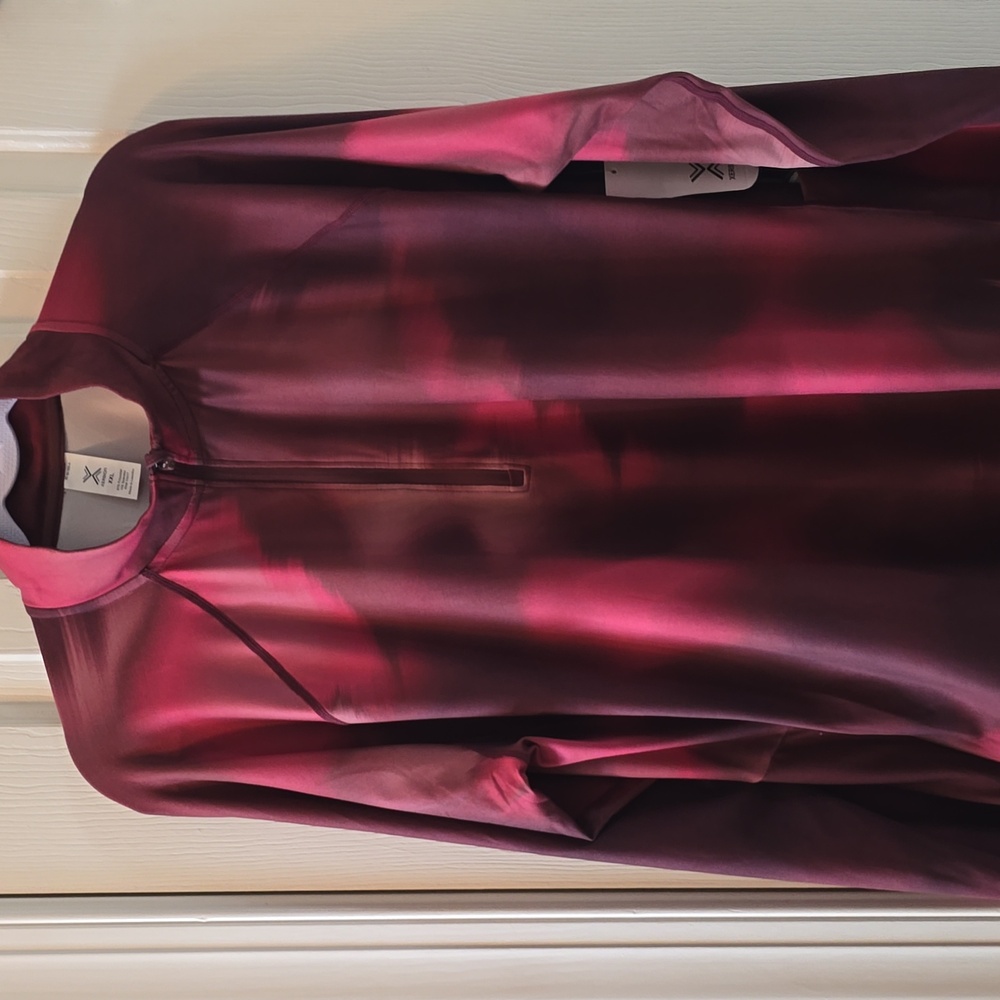 XERSION BRAND WOMEN'S PLUS SIZE BURGUNDY QUARTER ZIP ATHLETIC TOP SIZE XXL